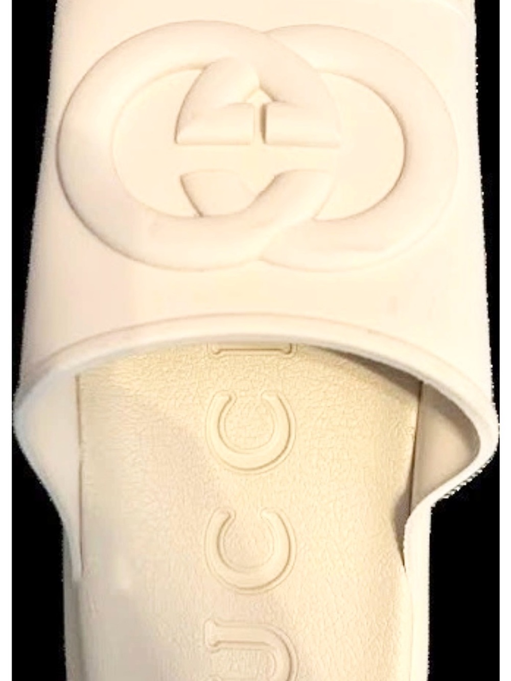 Gucci unisex Cream Logo Slide Sandals - Picture 2 of 3